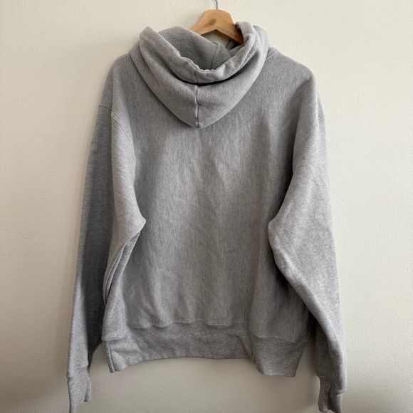 Vintage Champion Reverse Weave Hoodie Gray Heavyweight Pullover - Size L - Picture 5 of 8